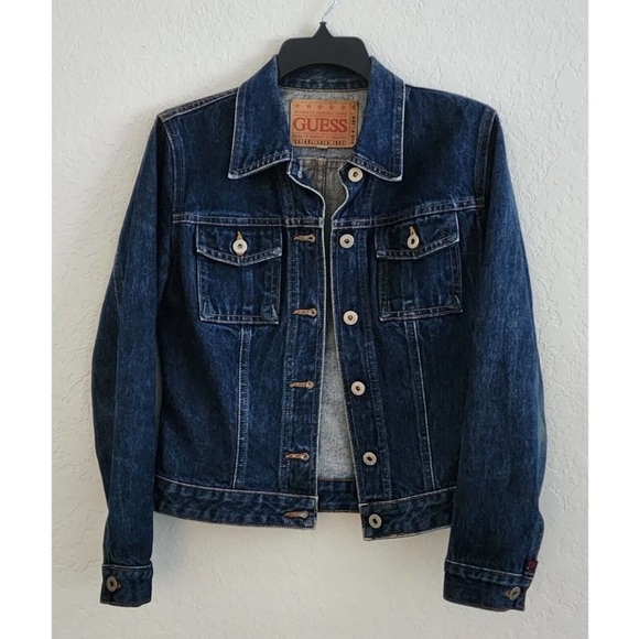 JEAN JACKET-GUESS-VINTAGE-BLUE-CLASSIC-DENIM-SIZE M-8 - Picture 13 of 13